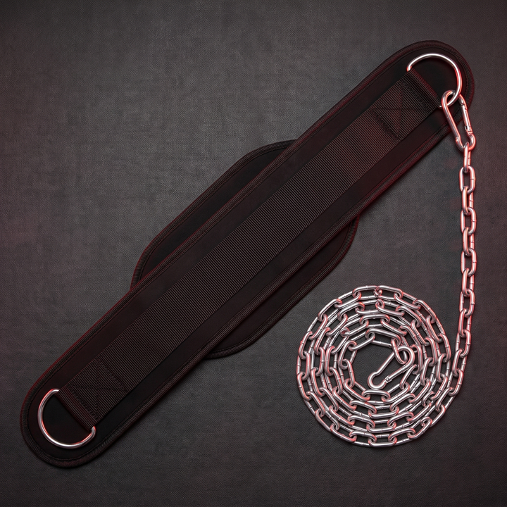 PHYSIOATHLETX Heavy-Duty Dip Belt with Chain - Top Flat Lay View