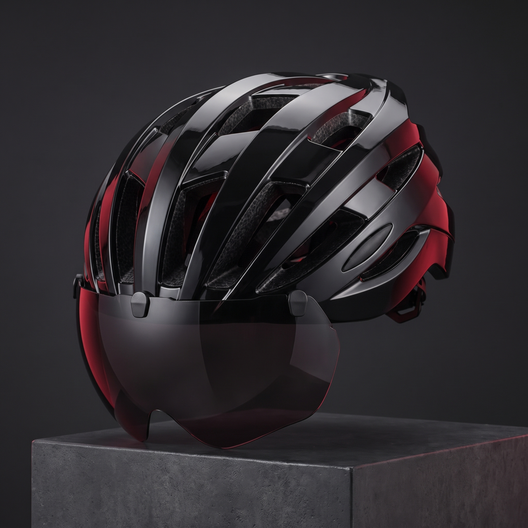 Professional Cycling Helmet with Magnetic Goggle Lens - PHYSIOATHLETX Ultralight MTB Bike Helmet