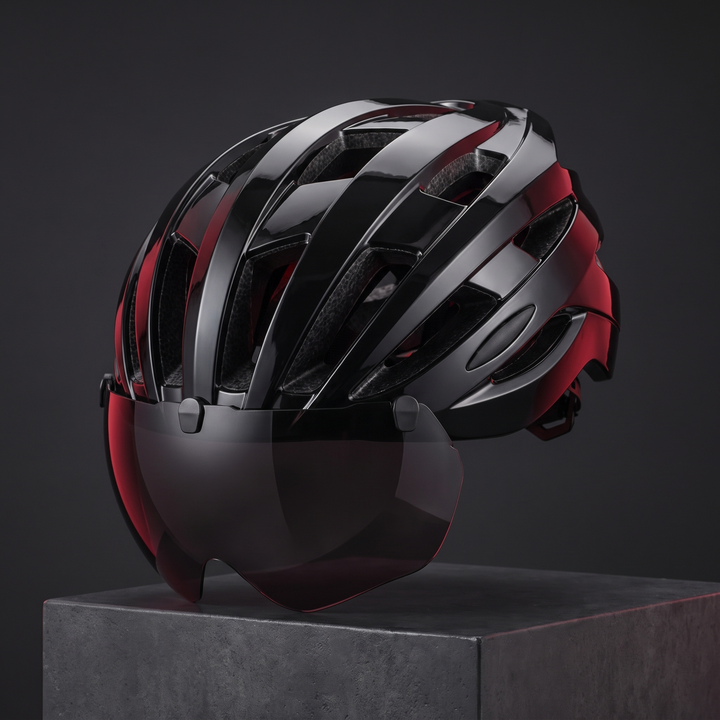 Professional Cycling Helmet with Magnetic Goggle Lens - PHYSIOATHLETX Ultralight MTB Bike Helmet
