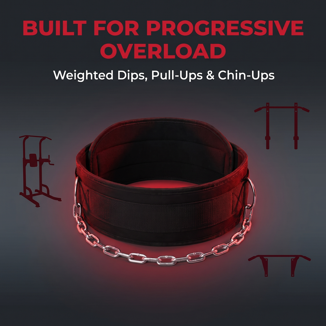 PHYSIOATHLETX Heavy-Duty Dip Belt with Chain - Built for Progressive Overload Feature