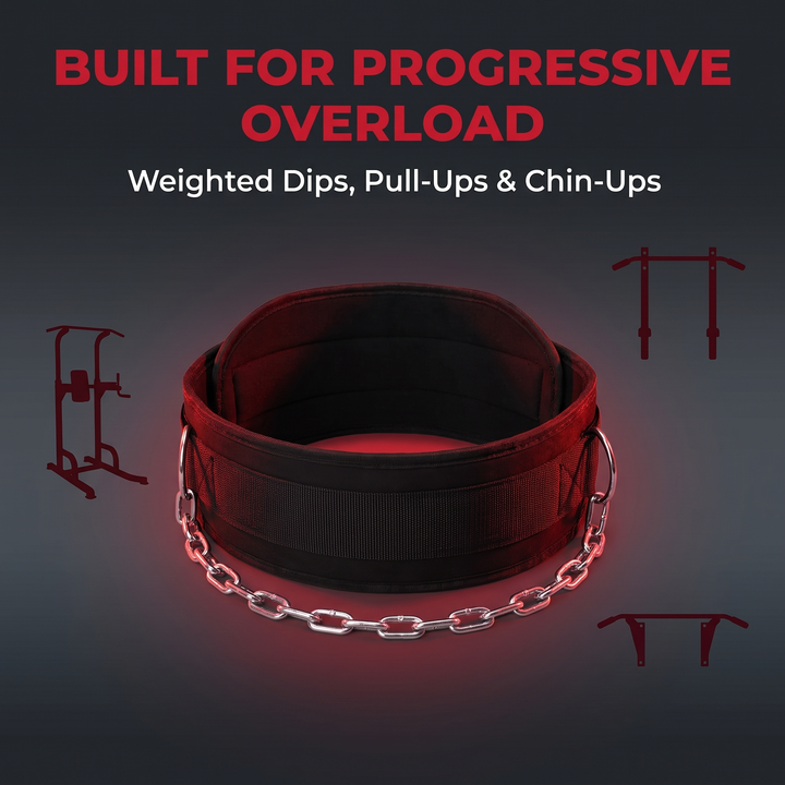 PHYSIOATHLETX Heavy-Duty Dip Belt with Chain - Built for Progressive Overload Feature