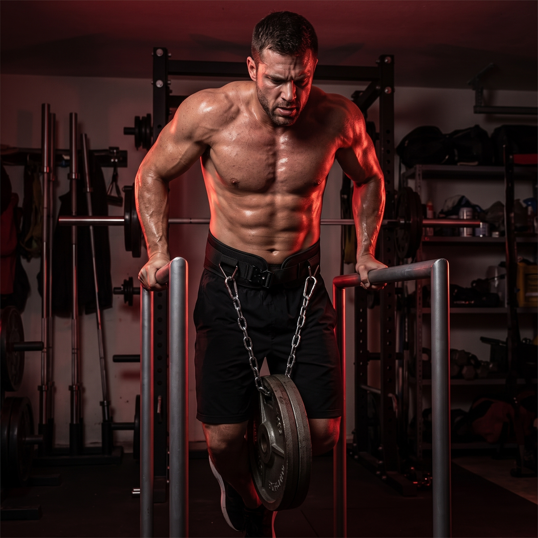 PHYSIOATHLETX Heavy-Duty Dip Belt with Chain - Lifestyle Weighted Dips