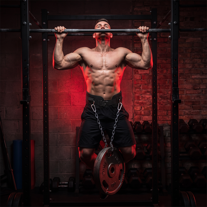 PHYSIOATHLETX Heavy-Duty Dip Belt with Chain - Lifestyle Weighted Pull-Up