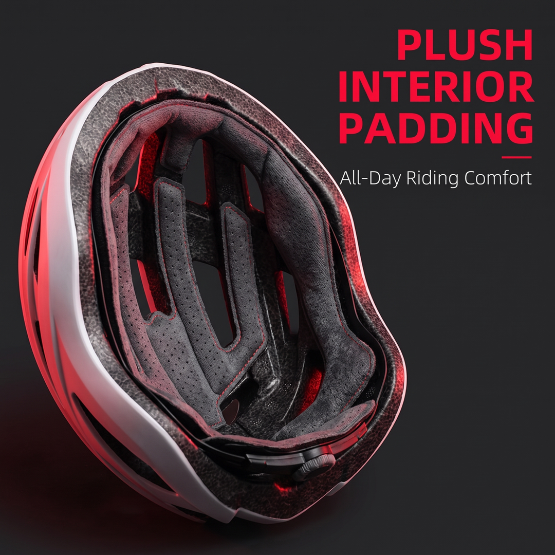 Plush Interior Padding for All-Day Cycling Helmet Comfort