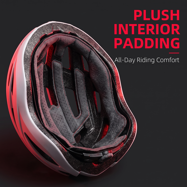 Plush Interior Padding for All-Day Cycling Helmet Comfort