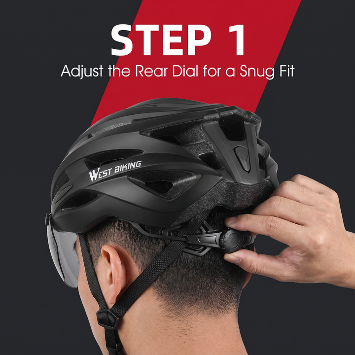 How to Use Step 1 - Adjust the Rear Dial for a Snug Helmet Fit