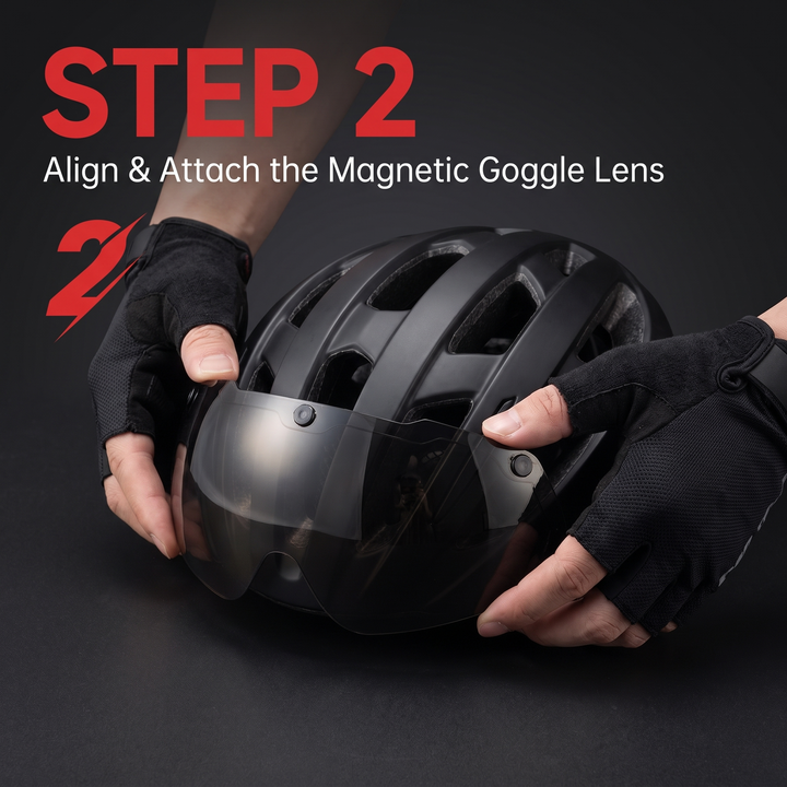How to Use Step 2 - Align and Attach the Magnetic Goggle Lens