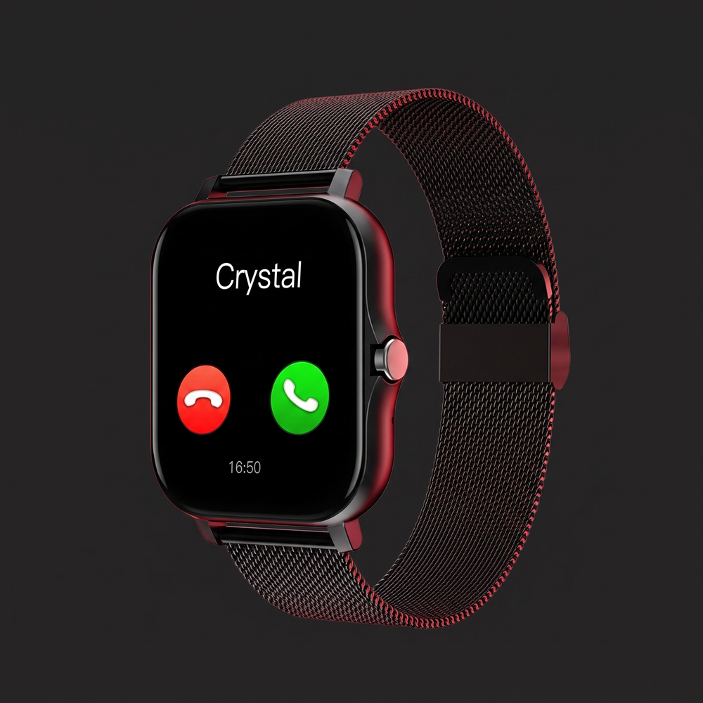 Fitness smartwatch in black with adjustable strap