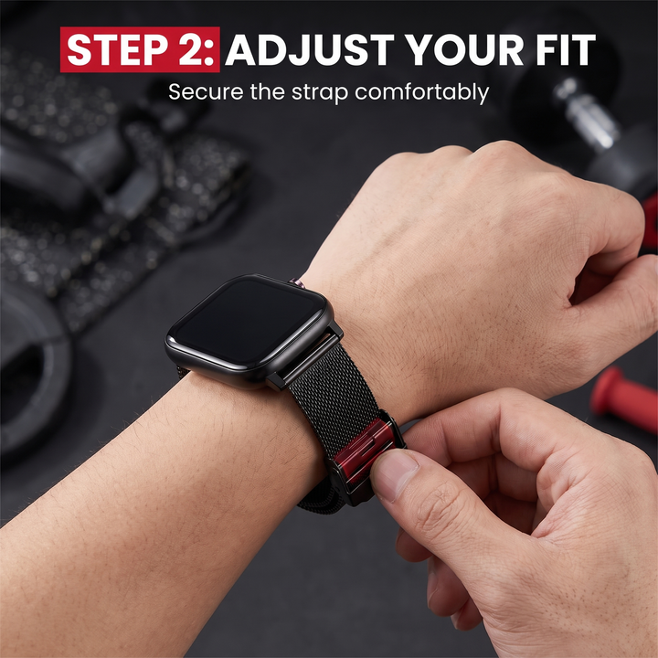 Step 2 - adjust your fit and secure the strap