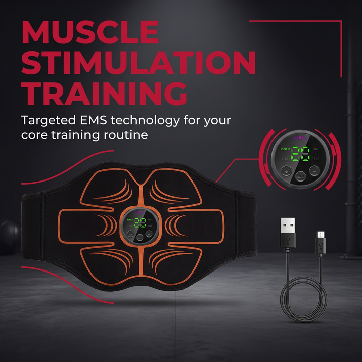 Professional ABS Trainer Belt EMS Muscle Stimulator Abdominal Toning Belt Electronic Muscle Toner Home Gym Fitness Workout Recovery Device