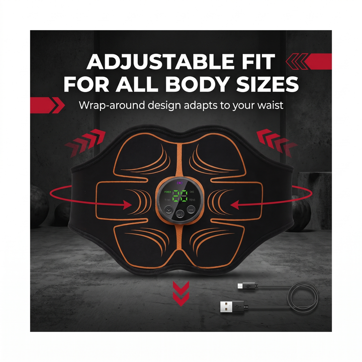 Professional ABS Trainer Belt EMS Muscle Stimulator Abdominal Toning Belt Electronic Muscle Toner Home Gym Fitness Workout Recovery Device
