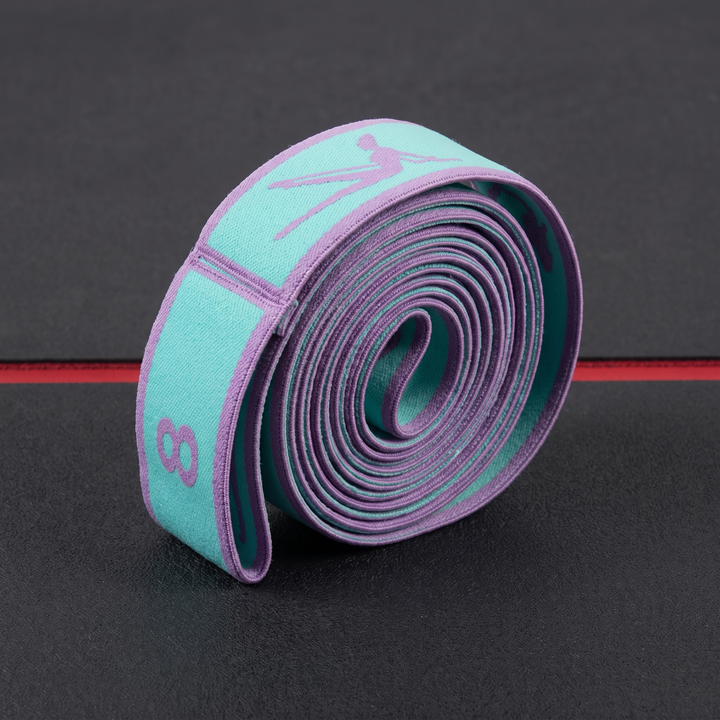 Professional Yoga Stretching Belt Elastic Resistance Band Pilates Strap Flexibility Training Home Gym Fitness Stretch Loop Band for Dance Mobility Exercise