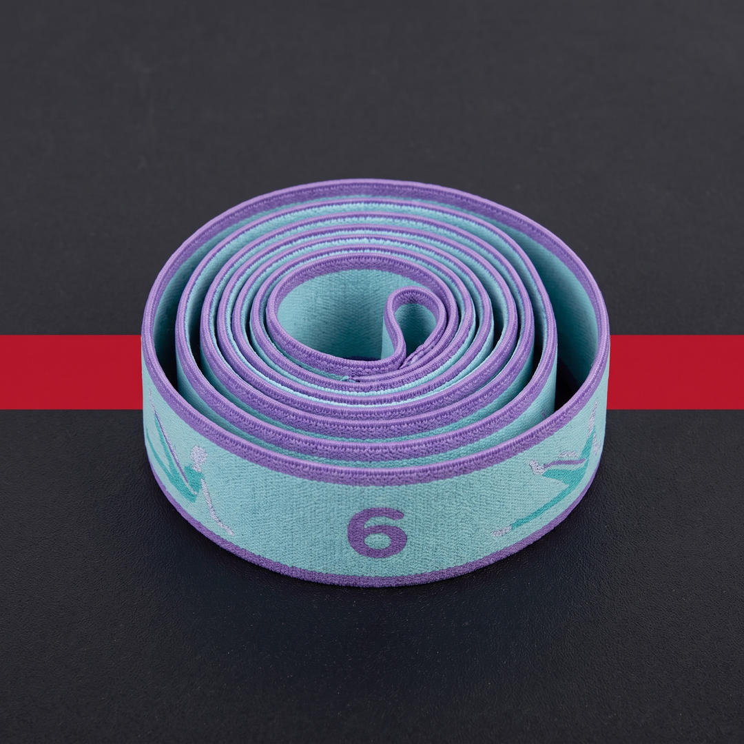 Professional Yoga Stretching Belt Elastic Resistance Band Pilates Strap Flexibility Training Home Gym Fitness Stretch Loop Band for Dance Mobility Exercise