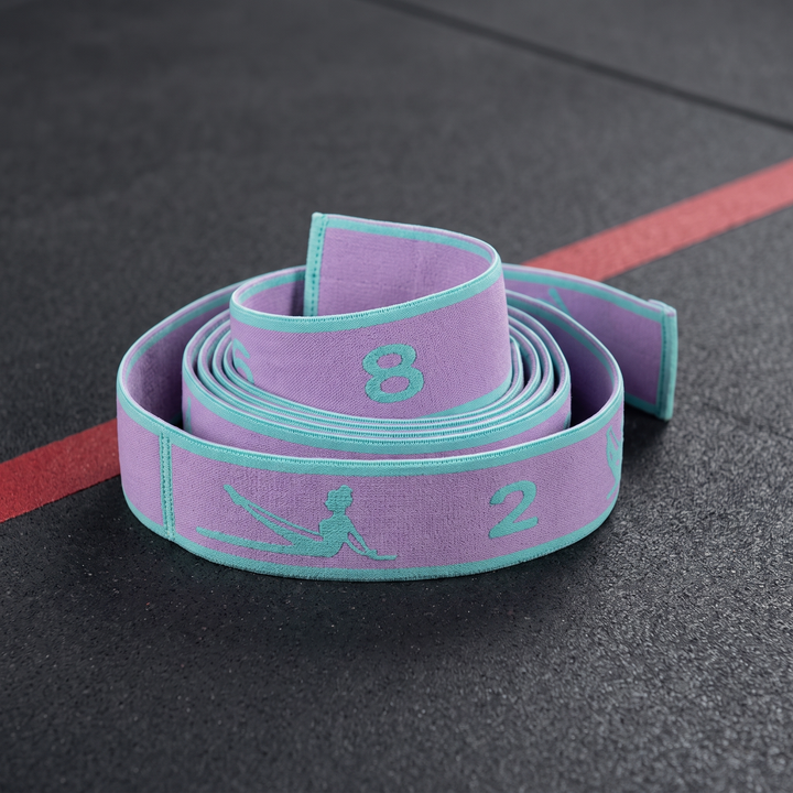 Professional Yoga Stretching Belt Elastic Resistance Band Pilates Strap Flexibility Training Home Gym Fitness Stretch Loop Band for Dance Mobility Exercise