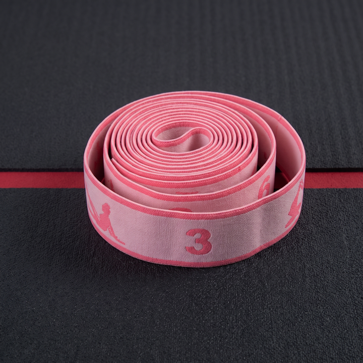 Professional Yoga Stretching Belt Elastic Resistance Band Pilates Strap Flexibility Training Home Gym Fitness Stretch Loop Band for Dance Mobility Exercise