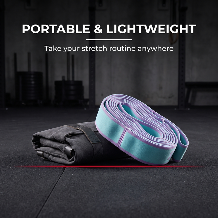 Professional Yoga Stretching Belt Elastic Resistance Band Pilates Strap Flexibility Training Home Gym Fitness Stretch Loop Band for Dance Mobility Exercise