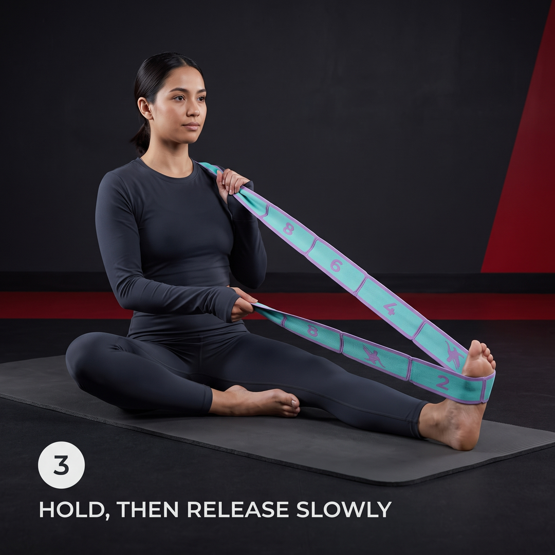 Professional Yoga Stretching Belt Elastic Resistance Band Pilates Strap Flexibility Training Home Gym Fitness Stretch Loop Band for Dance Mobility Exercise