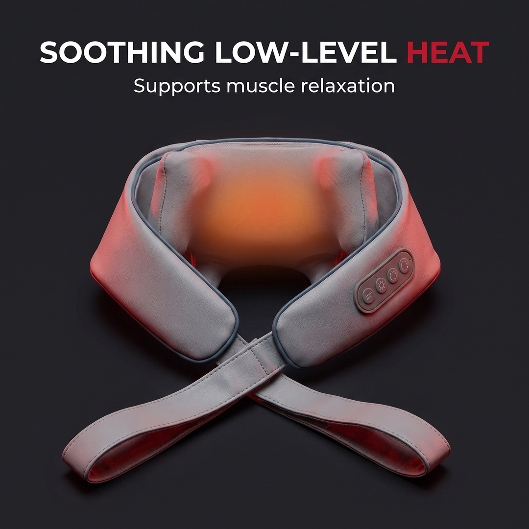 Cordless Neck Massager with Heat Bionic Kneading Shoulder Back Massager Wireless Rechargeable Deep Tissue Massage Device for Muscle Relief Home Office Use