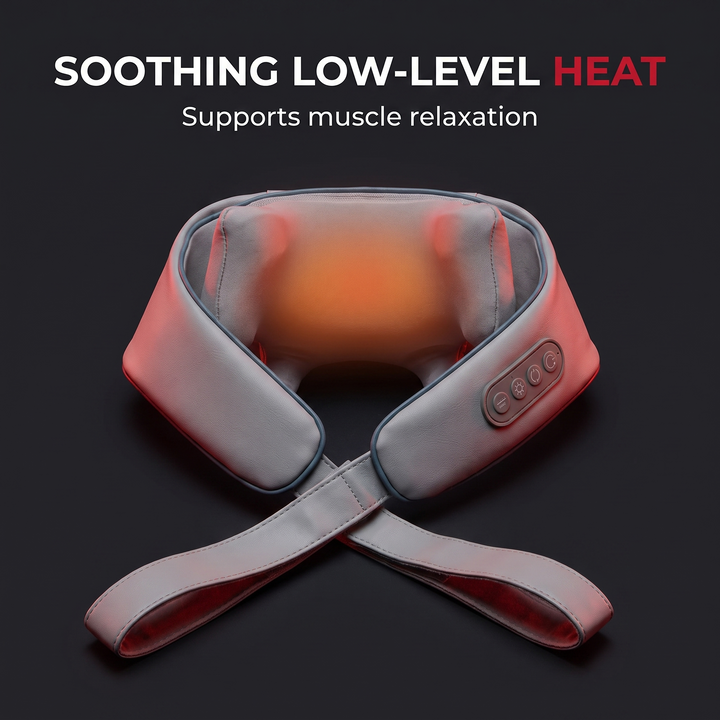 Cordless Neck Massager with Heat Bionic Kneading Shoulder Back Massager Wireless Rechargeable Deep Tissue Massage Device for Muscle Relief Home Office Use