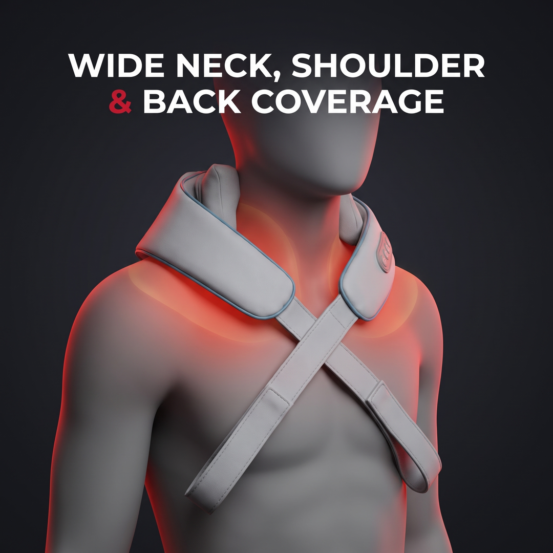 Cordless Neck Massager with Heat Bionic Kneading Shoulder Back Massager Wireless Rechargeable Deep Tissue Massage Device for Muscle Relief Home Office Use