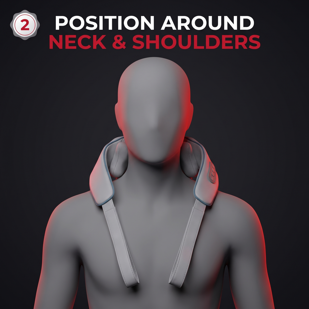 Cordless Neck Massager with Heat Bionic Kneading Shoulder Back Massager Wireless Rechargeable Deep Tissue Massage Device for Muscle Relief Home Office Use