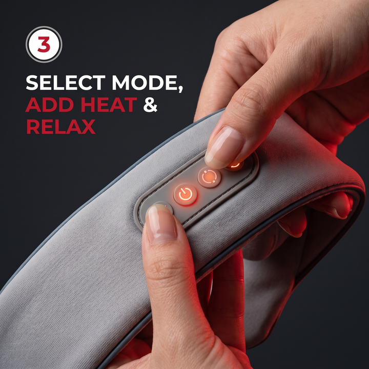 Cordless Neck Massager with Heat Bionic Kneading Shoulder Back Massager Wireless Rechargeable Deep Tissue Massage Device for Muscle Relief Home Office Use