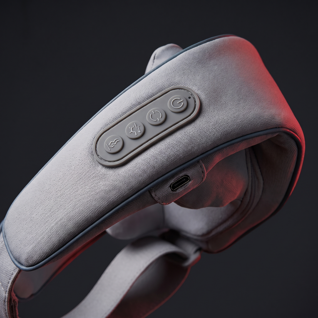 Cordless Neck Massager with Heat Bionic Kneading Shoulder Back Massager Wireless Rechargeable Deep Tissue Massage Device for Muscle Relief Home Office Use