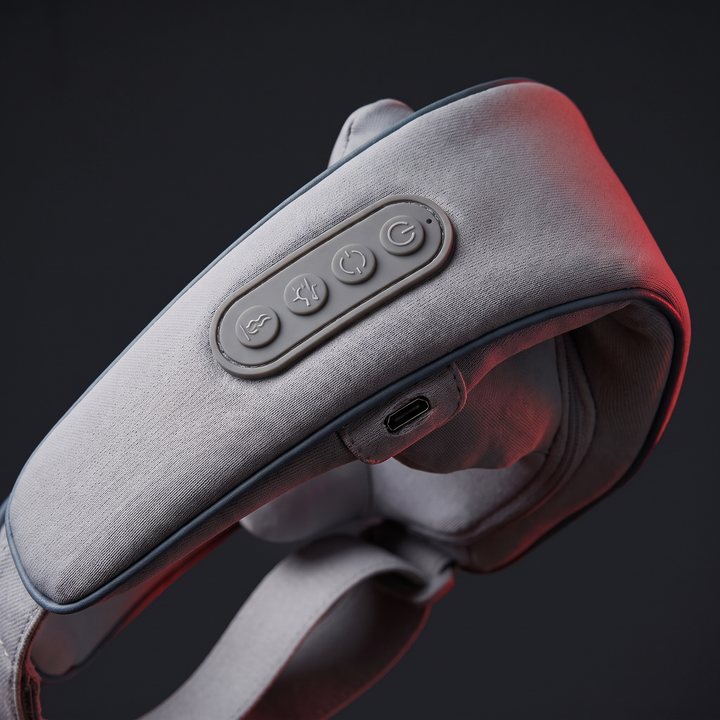 Cordless Neck Massager with Heat Bionic Kneading Shoulder Back Massager Wireless Rechargeable Deep Tissue Massage Device for Muscle Relief Home Office Use