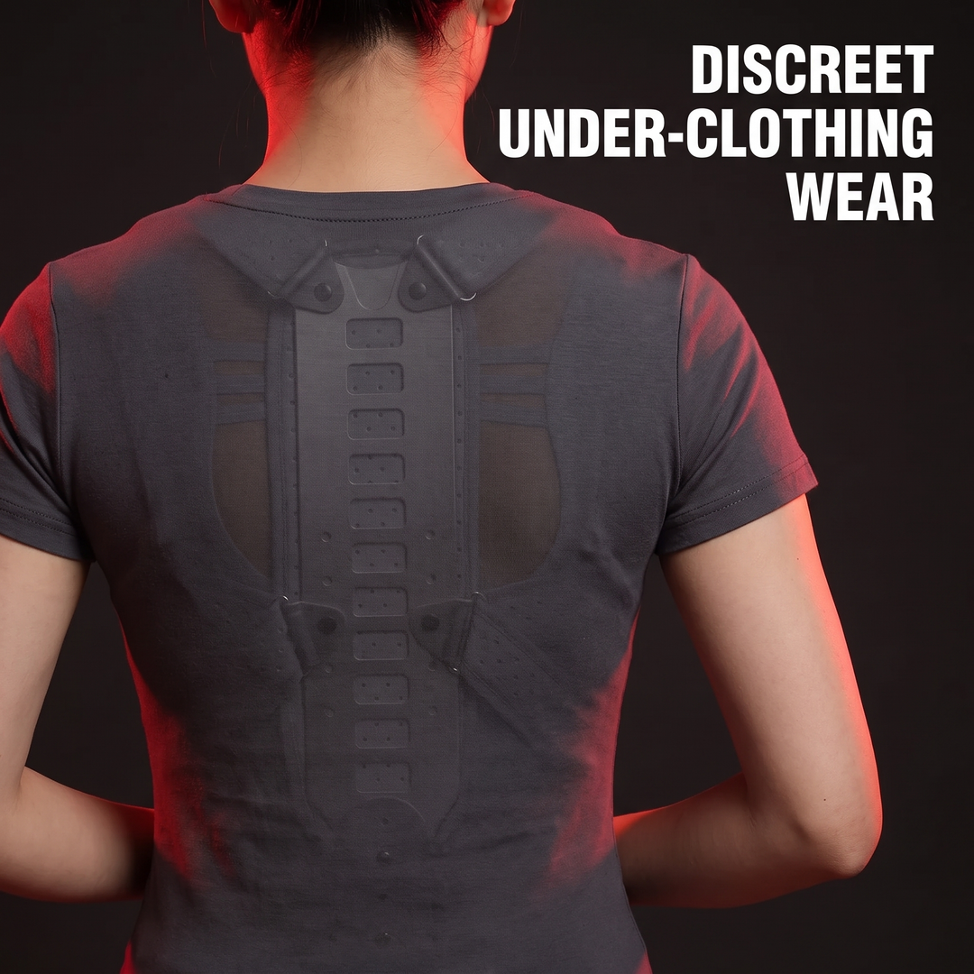 Posture corrector worn discreetly under everyday clothing