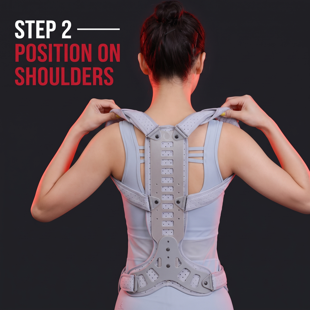 How to wear posture corrector step 2 position on shoulders