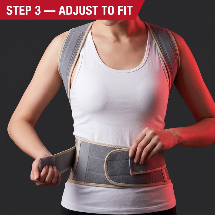 How to wear posture corrector step 3 adjust to fit
