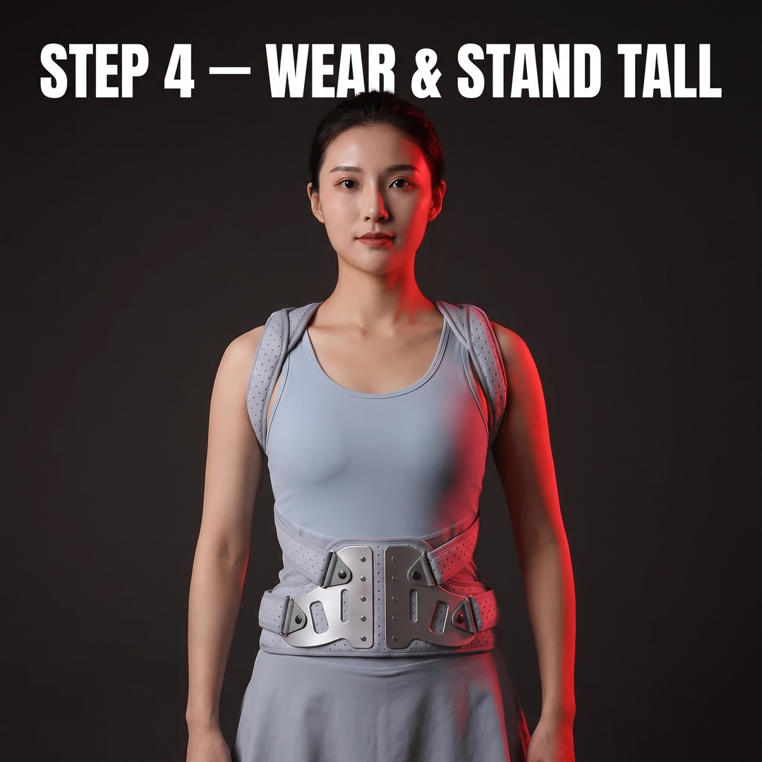 How to wear posture corrector step 4 wear and stand tall