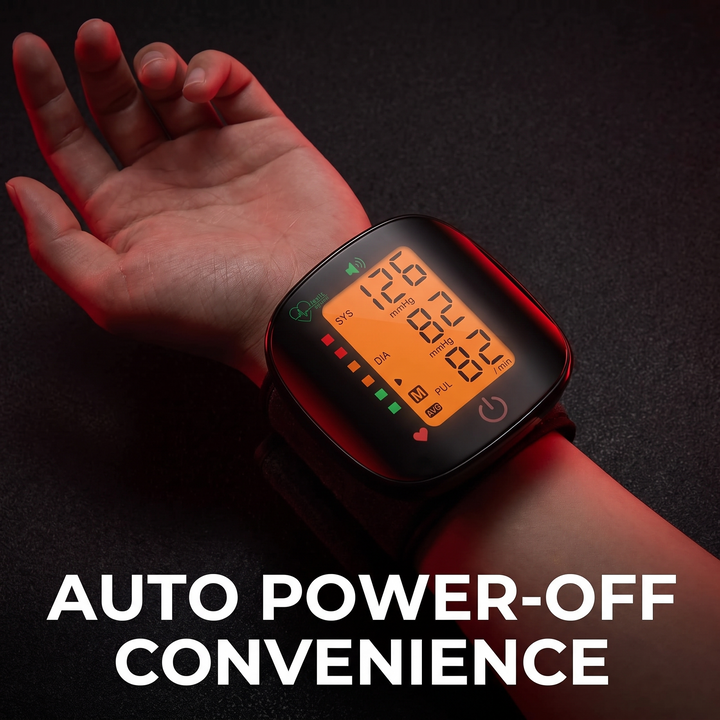 Professional Digital Wrist Blood Pressure Monitor Heart Rate Pulse Meter LCD Screen Portable Sphygmomanometer Home Health Care