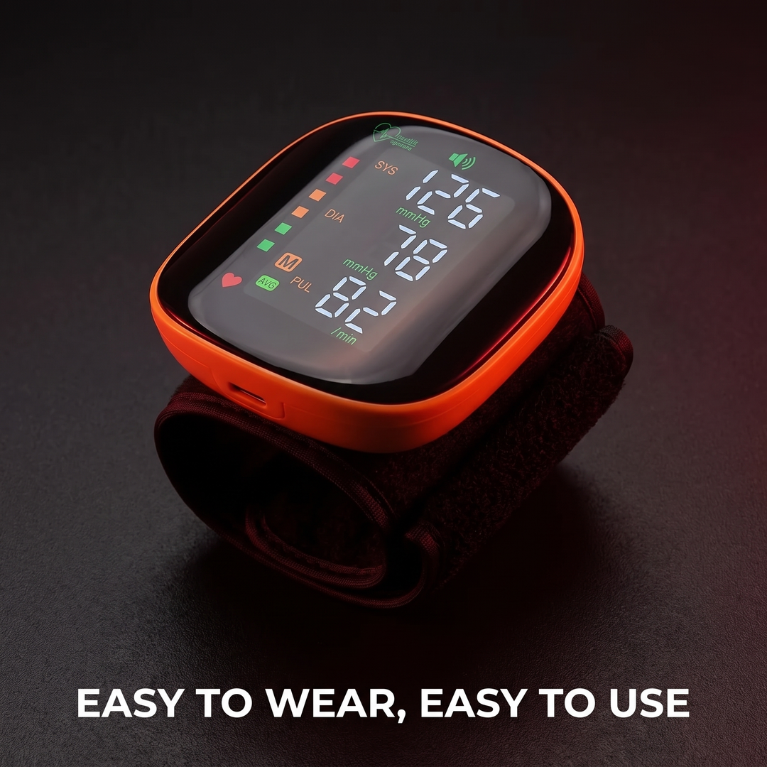 Professional Digital Wrist Blood Pressure Monitor Heart Rate Pulse Meter LCD Screen Portable Sphygmomanometer Home Health Care