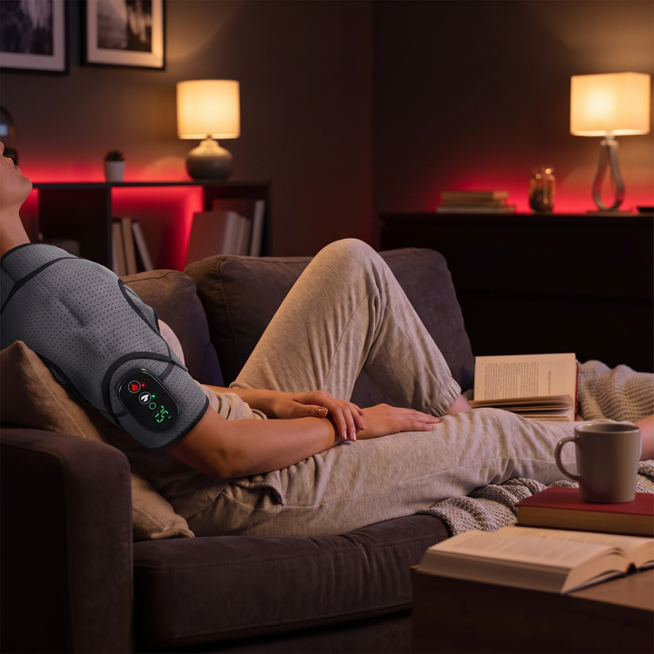 PHYSIOATHLETX Heating Shoulder Wrap - Home Relaxation Evening Lifestyle