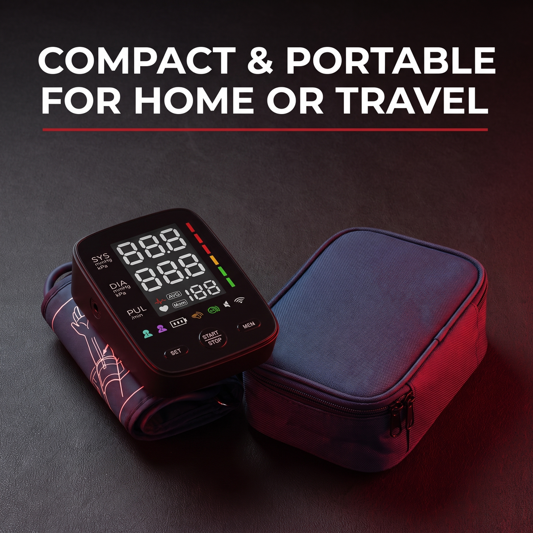 Compact Portable Blood Pressure Monitor for Home or Travel