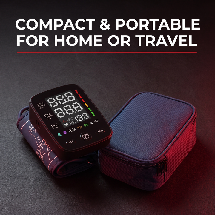 Compact Portable Blood Pressure Monitor for Home or Travel