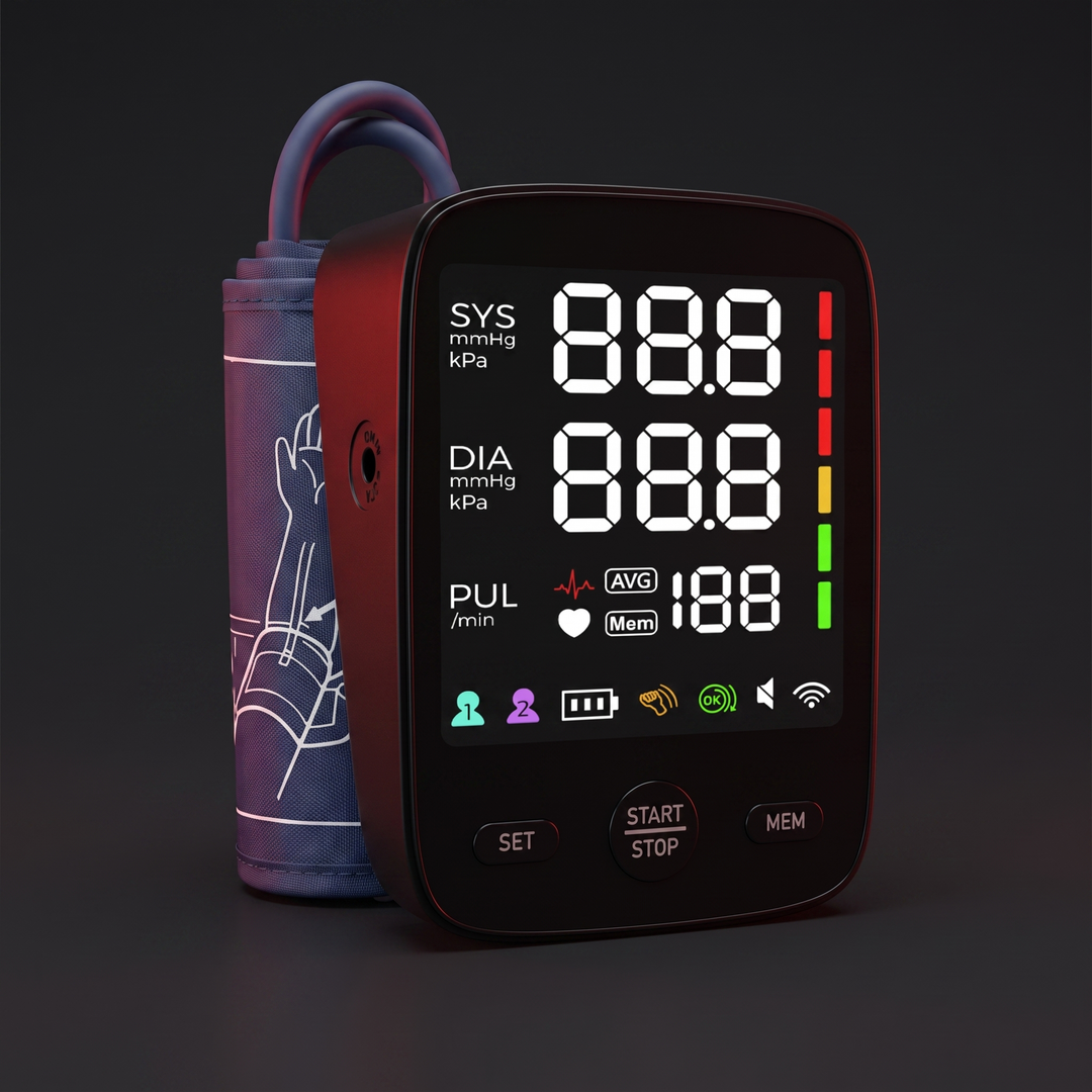 Automatic Upper Arm Blood Pressure Monitor Angled Product View