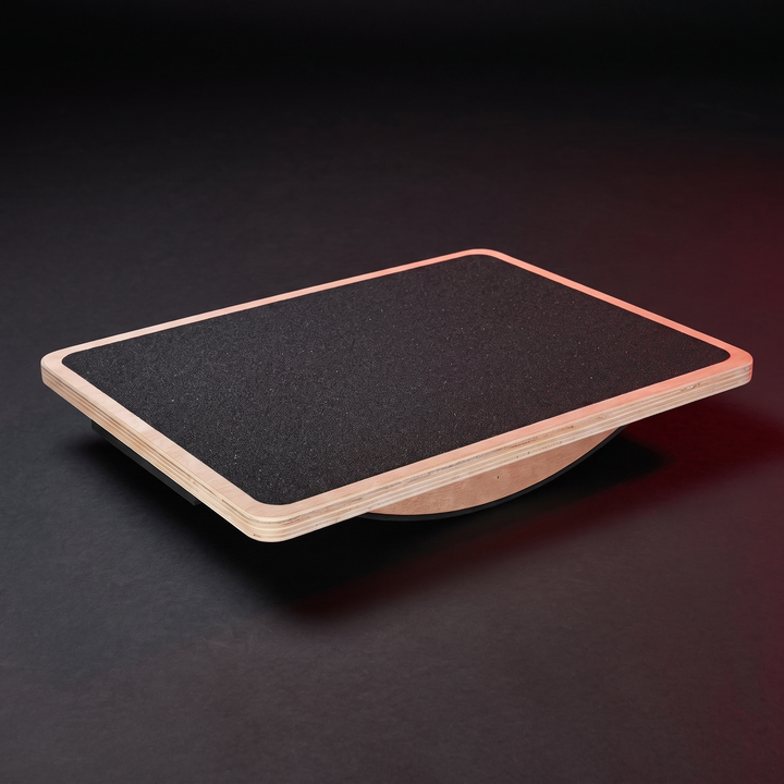 Wooden Balance Board - Rounded Rocker Base Angle View