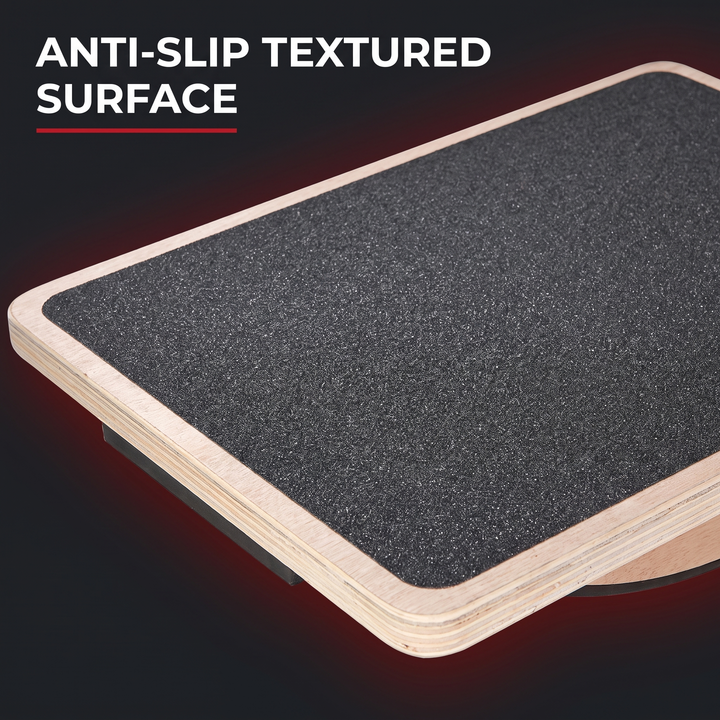 Anti-Slip Textured Surface - Wooden Balance Board