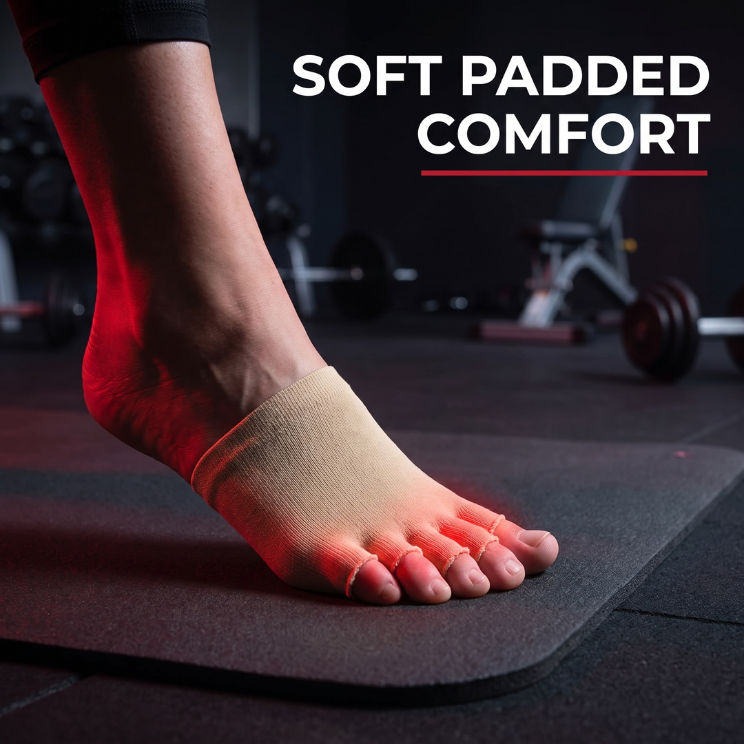 Soft padded comfort feature - PHYSIOATHLETX toe separator sock