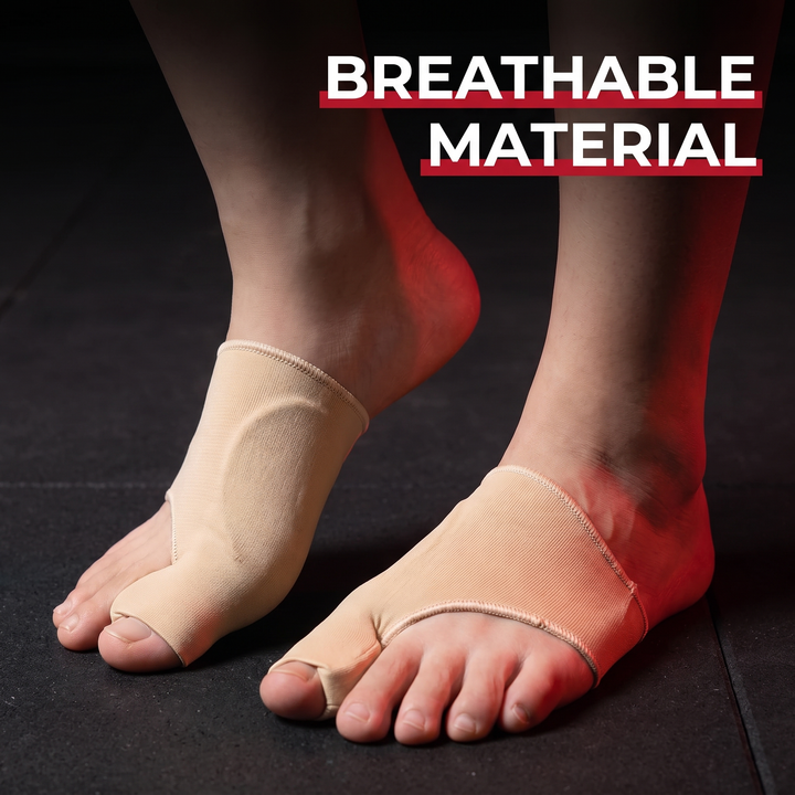 Breathable material feature - PHYSIOATHLETX toe separator sock fabric detail