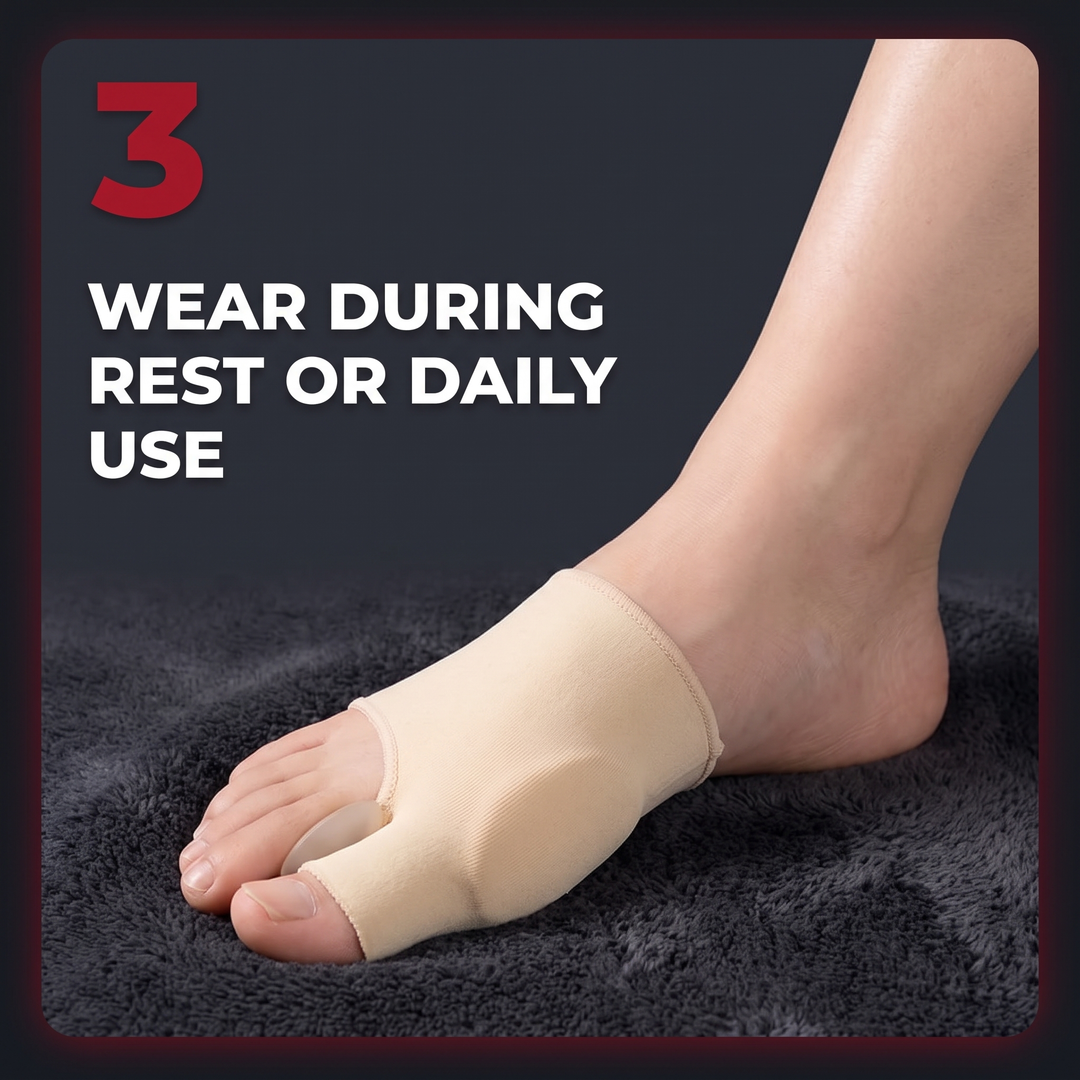 Step 3: wear during rest or daily use - PHYSIOATHLETX toe separator sock wear instructions