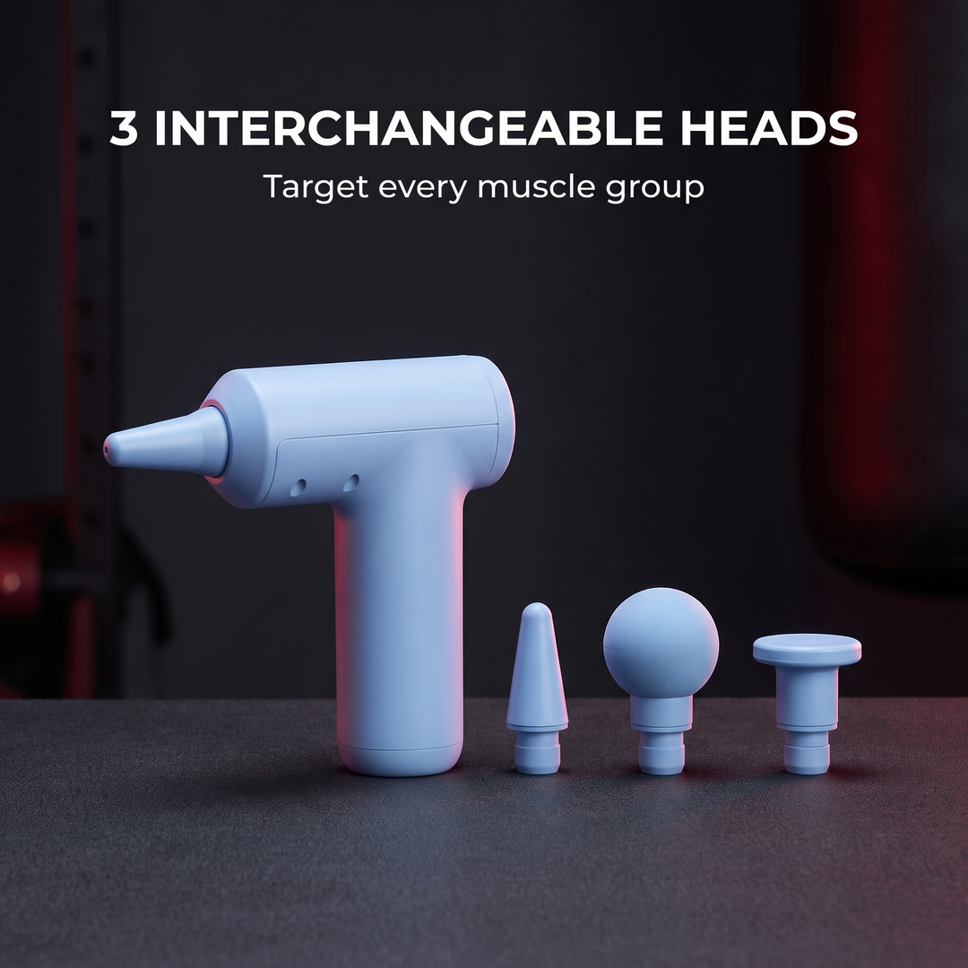 3 Interchangeable Massage Heads Feature