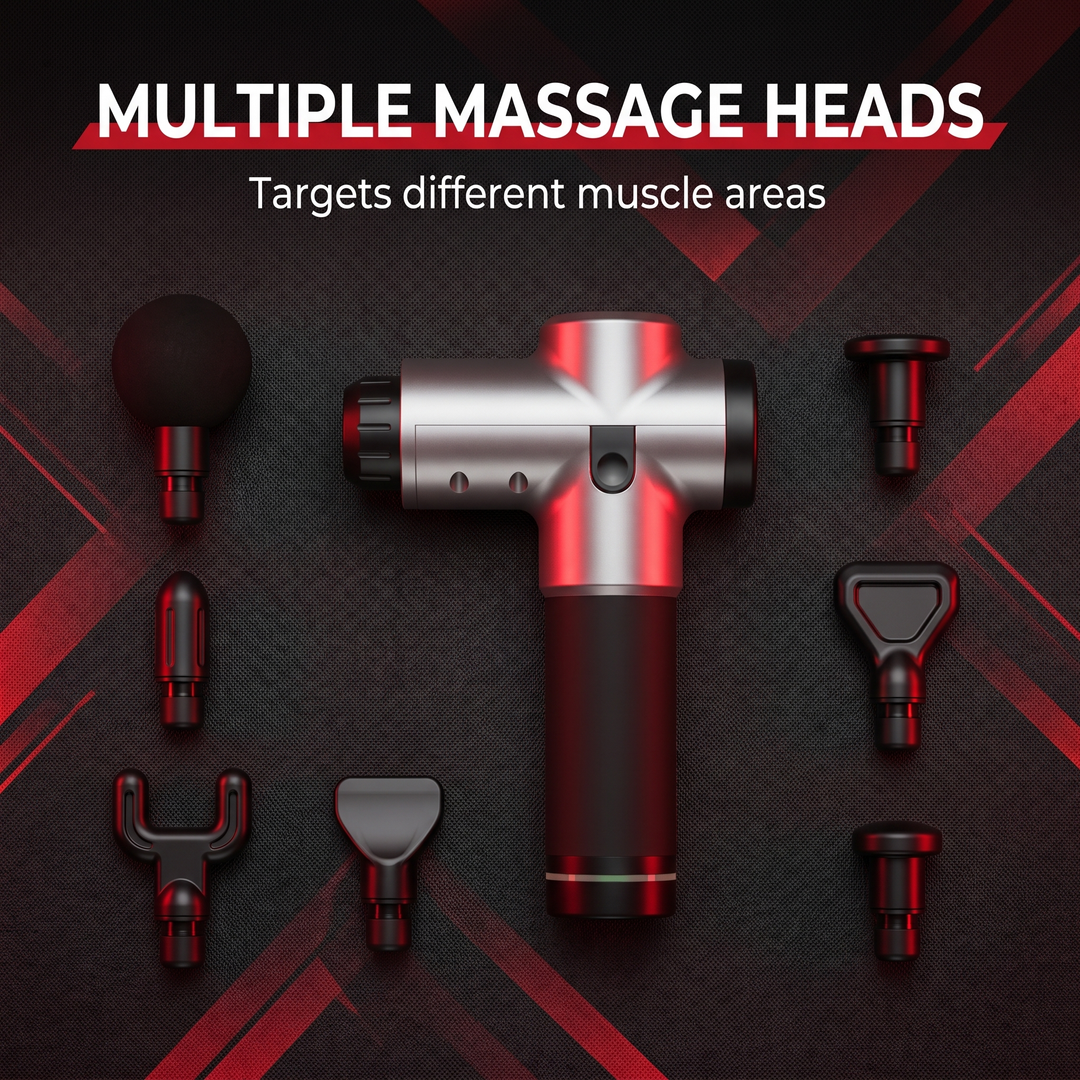 Multiple interchangeable massage heads
