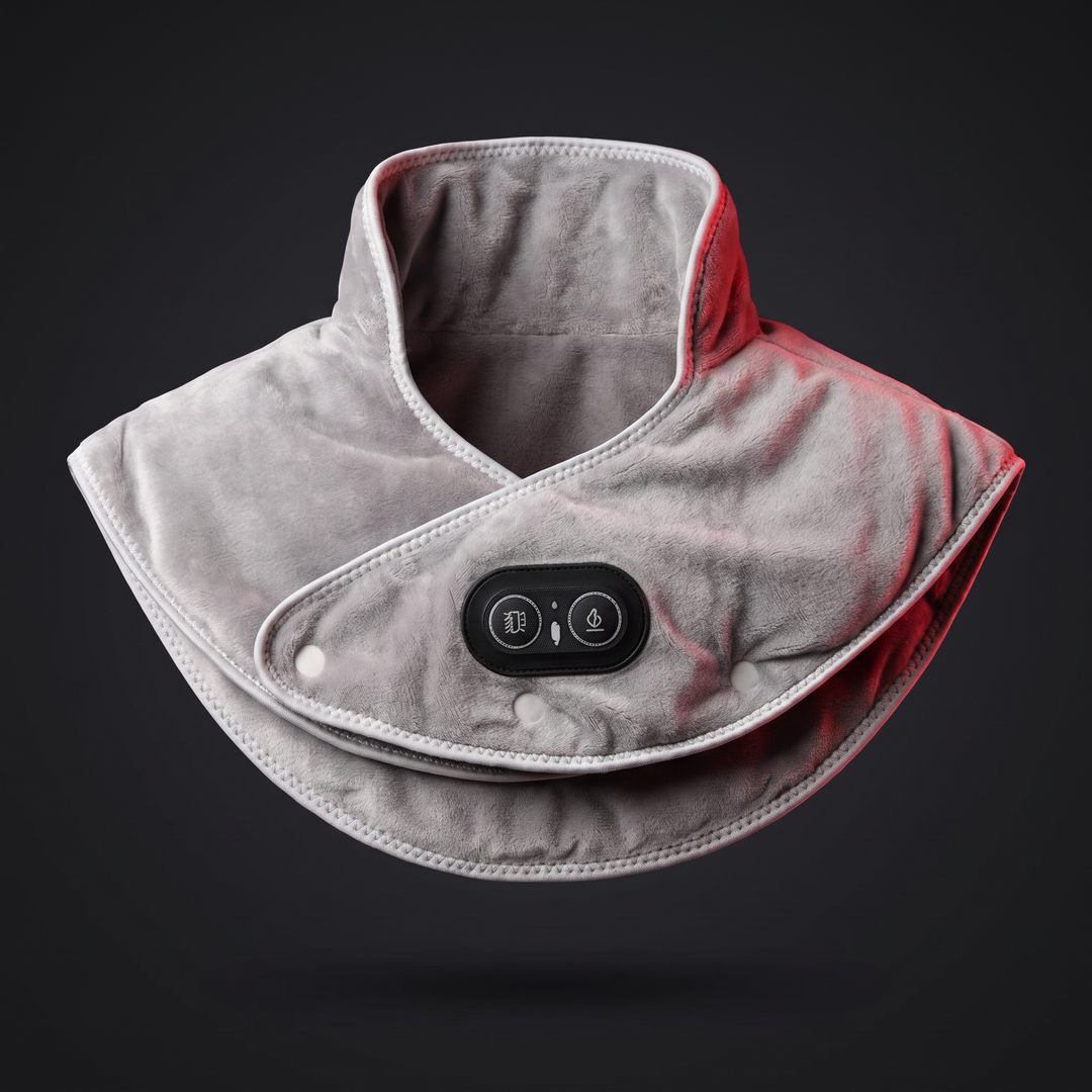 Electric Heated Shoulder Neck Wrap Cervical Heat Pad Vibration Massager Adjustable 3-Level Thermal Compress Shawl for Neck Back Shoulder Pain Relief Home Use Recovery