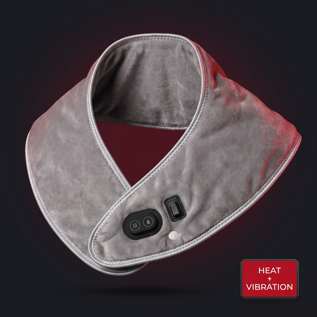 Electric Heated Shoulder Neck Wrap Cervical Heat Pad Vibration Massager Adjustable 3-Level Thermal Compress Shawl for Neck Back Shoulder Pain Relief Home Use Recovery