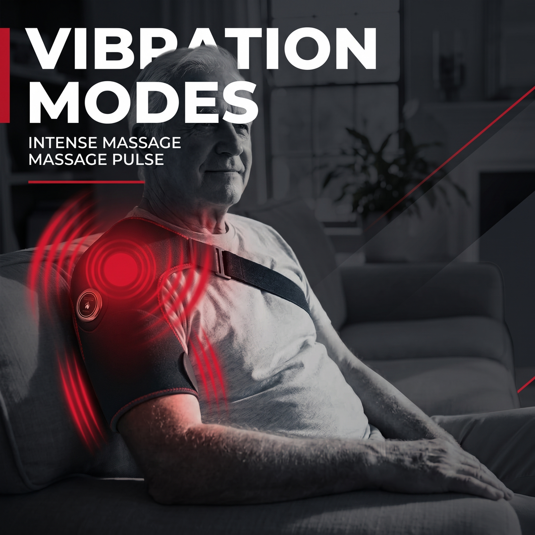 Electric Shoulder Massager Heating Vibration Massage Belt Shoulder Brace Wrap Pad Rechargeable Wireless Relief Support for Home Use - Vibration Modes