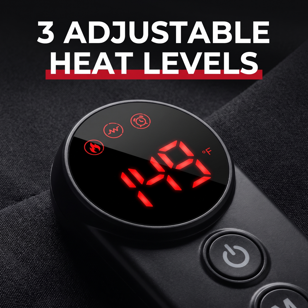Professional Vibration Shoulder Massage Belt with Heat Therapy Adjustable LED Heating Shawl Wrap for Neck Shoulder Back Muscle Recovery Home Use - 3 Adjustable Heat Levels