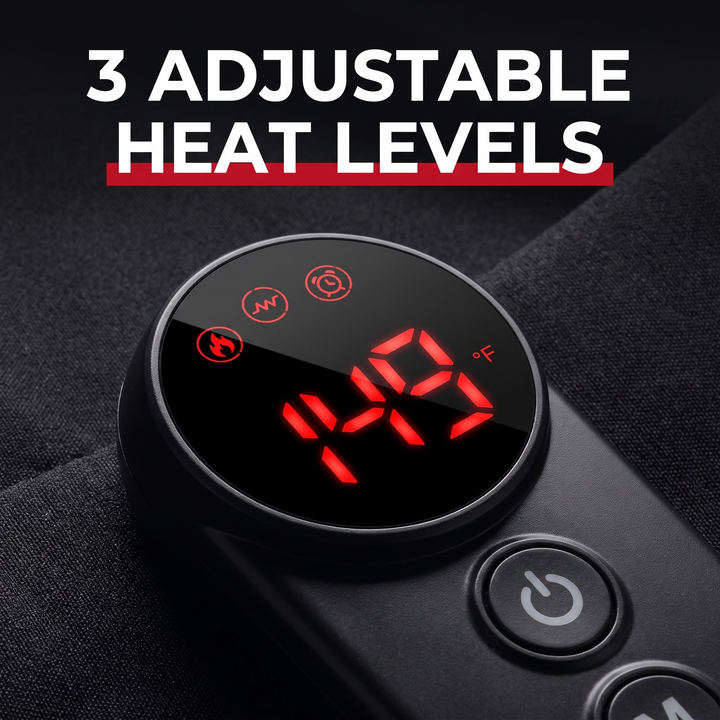 Professional Vibration Shoulder Massage Belt with Heat Therapy Adjustable LED Heating Shawl Wrap for Neck Shoulder Back Muscle Recovery Home Use - 3 Adjustable Heat Levels